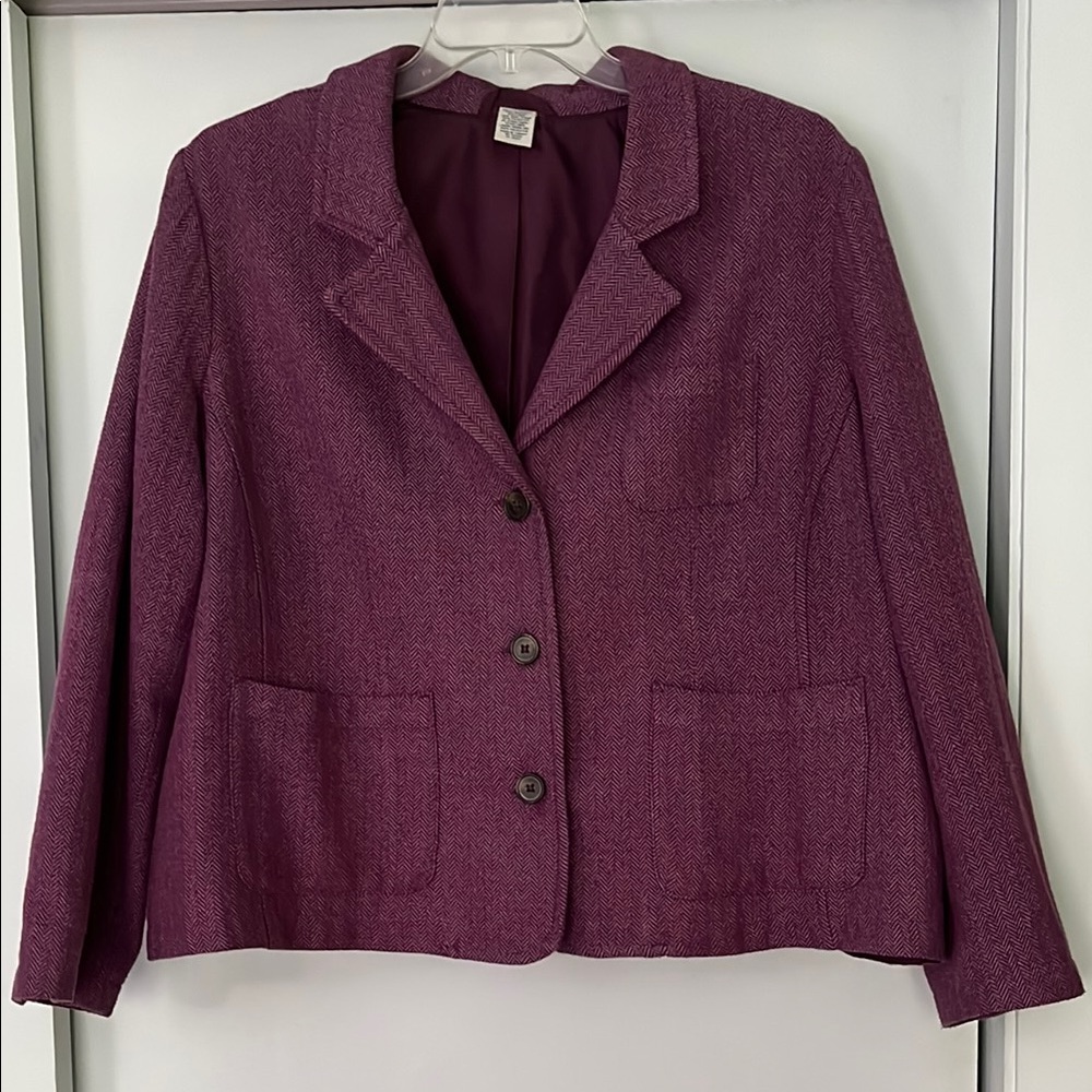 Old Navy Women's Herringbone Wool Blend Blazer